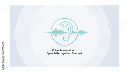Voice Assistant with Speech Recognition: Conceptual Illustration for AI and Technology