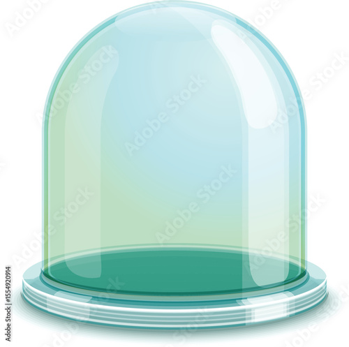 Protective Glass Dome: An isolated image of a transparent glass dome, resting on a circular base, encapsulates a sense of enclosure, protection, and the delicate preservation of what lies within.