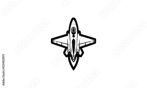Vector logo of fighter jet plane