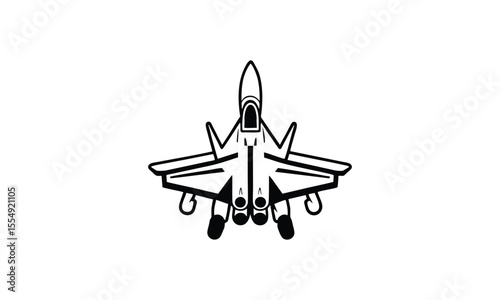 Vector logo of fighter jet plane
