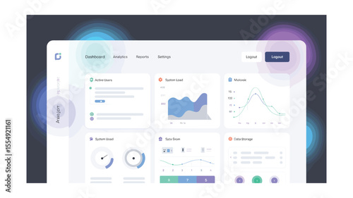 Modern UI Dashboard Design with Data Visualization, Analytics, and User Management Interface