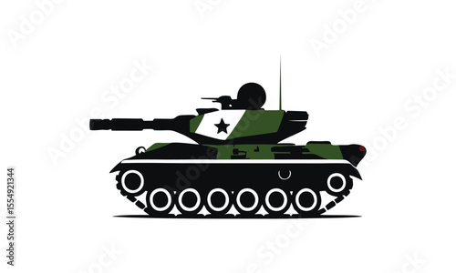 Battle tank silhouette vector