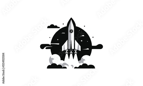 Gliding missile vector logo
