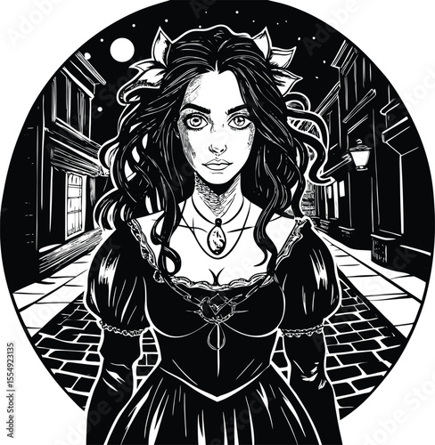 woman vector illustration hair fashion
