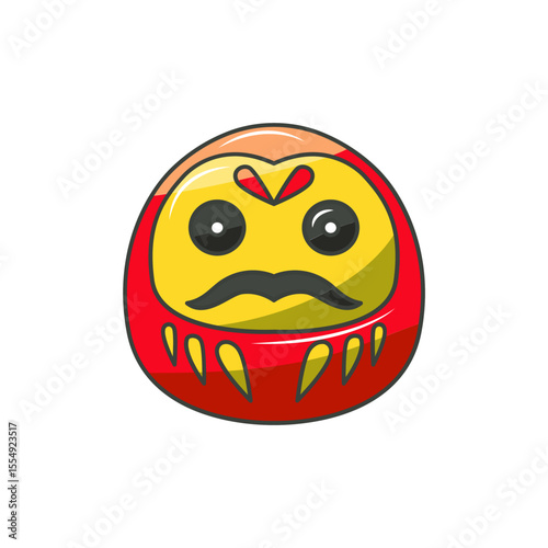 Daruma Doll Icon, Japanese Luck Charm Determination Symbol
