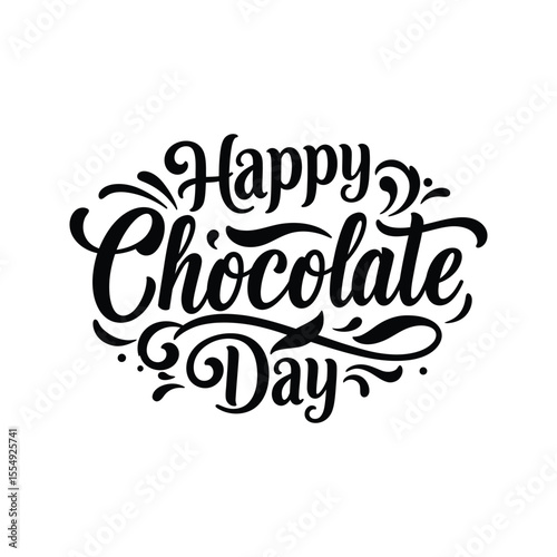Happy Chocolate Day Delicious Hand Lettering Design for Social Media Cards and Prints