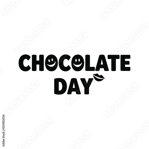 Happy Chocolate Day Sweet Treats Smiles and Kisses Graphic