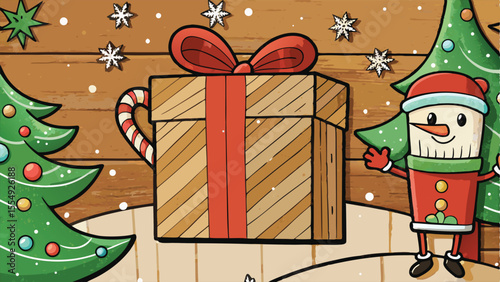 Retro Style Christmas Card Design.