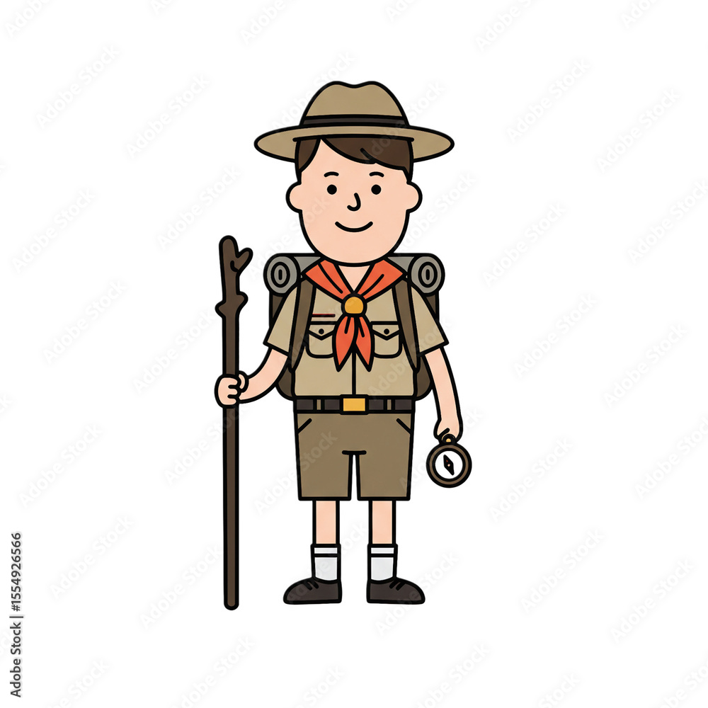 Happy Scout Day Celebration, Cartoon Scout Boy with Compass, Indonesian Festival Day, Selamat Hari Pramuka, Colorful Illustration, Outdoor Adventure Environment, Joyful Viewpoint Happy Scout Day Celebration, Cartoon Scout Boy with Compass, Indonesian Festival Day, Selamat Hari Pramuka, Colorful Illustration, Outdoor Adventure Environment, Joyful Viewpoint