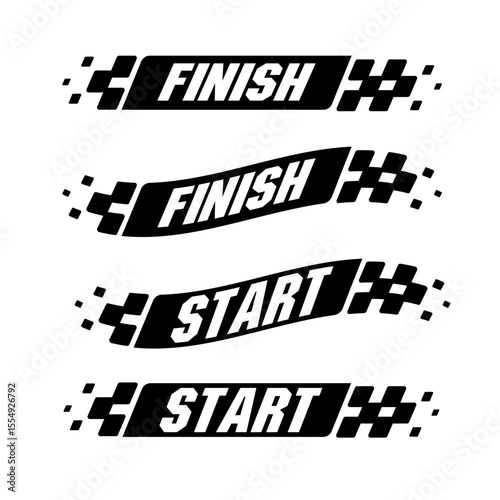 Racing flag vector icon on white background. Checkered flag. start and finish crossed flag. Racing flag.	