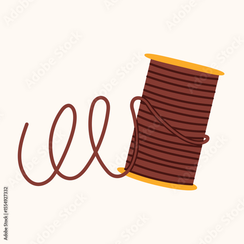 Isolated thread spool for sewing. Tools for tailoring craft, needlework, needlecraft supplies. Bobbins for repair, handwork, handicraft. Flat vector illustration, eps 10