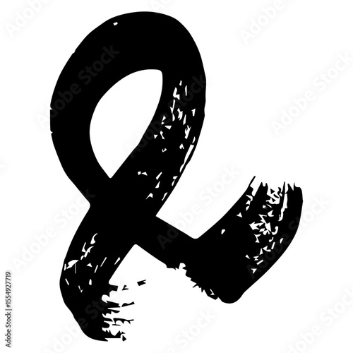 Ampersand black draw paint sign. white background. PNG. JPG. SVG. & icon.