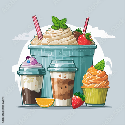 Many kinds of ice cream