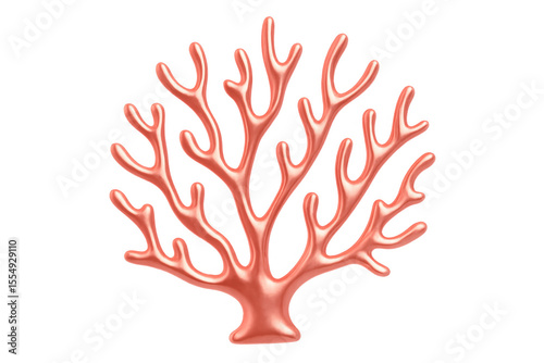 Fototapeta Naklejka Na Ścianę i Meble -  Vibrant pink 3d coral growing in intricate detail, isolated on a transparent background, ideal for marine-themed designs and projects