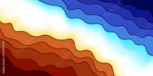Abstract colorful line waves vector background.