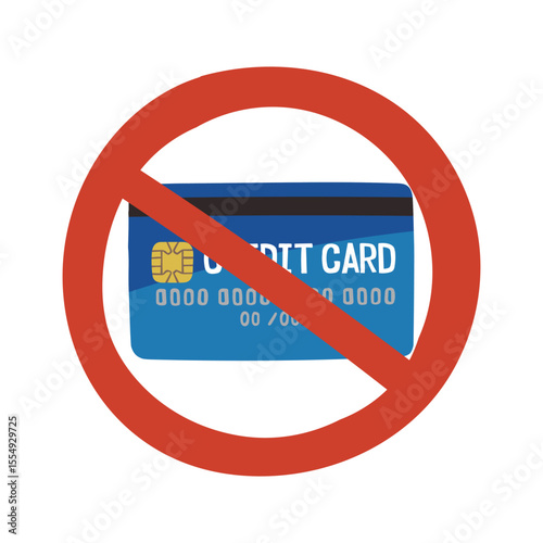 クレカ払いを禁止しているイラスト