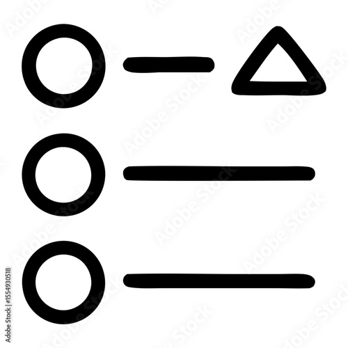 Free Download Simple Outline List Items with Circle and Triangle Shapes Icons - GFXLoad