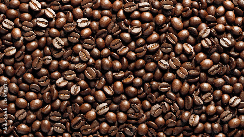 Fototapeta premium Close-Up Background of Dark Roasted Coffee Beans