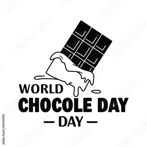 World Chocole Day Delicious Melted Chocolate Bar Graphic