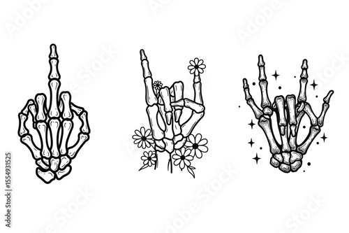 Skeleton Hands Attitude Art