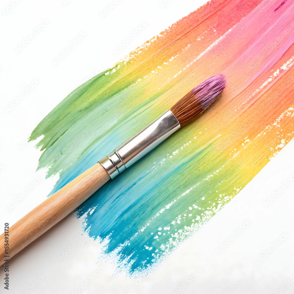 Obraz premium Colorful watercolor brush stroke isolated on transparent background 