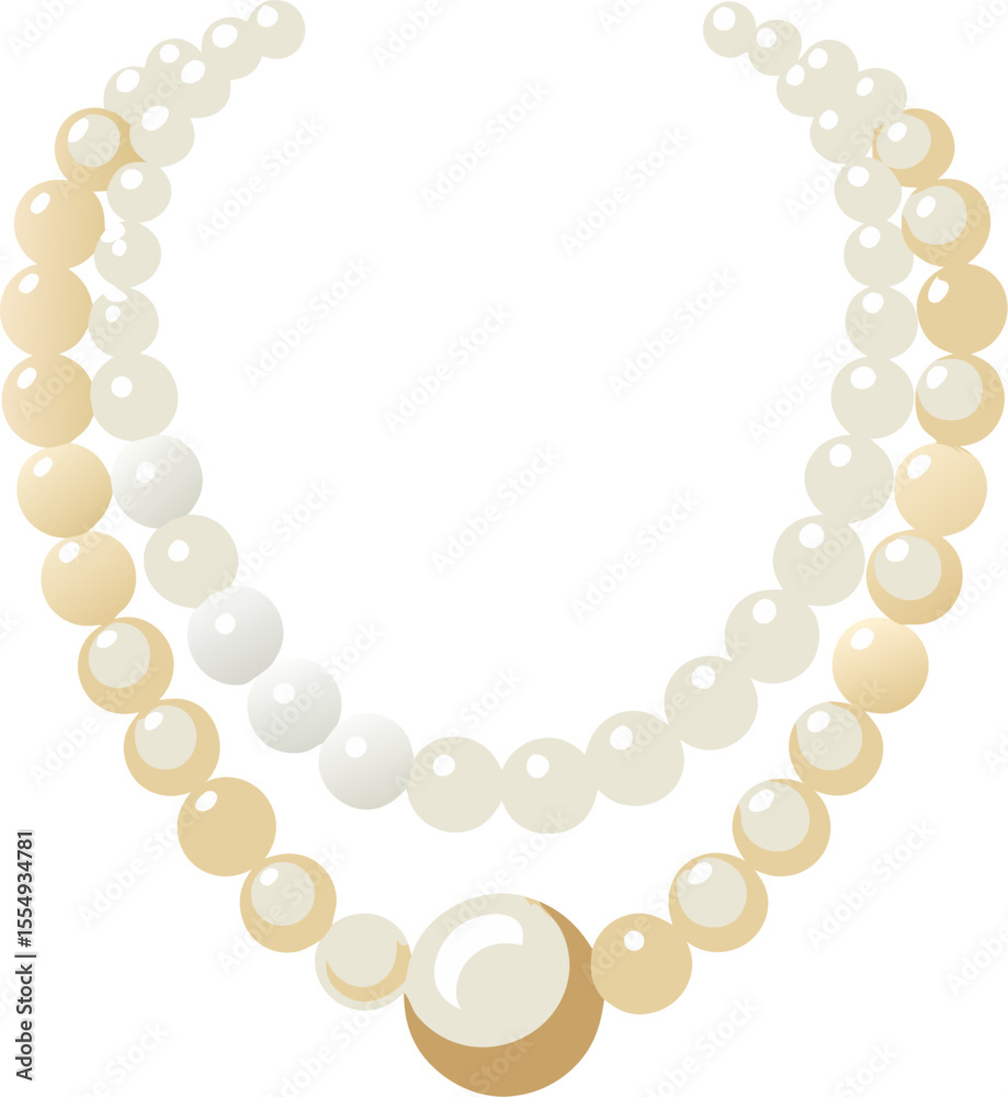 Fototapeta premium pearl necklace on white background