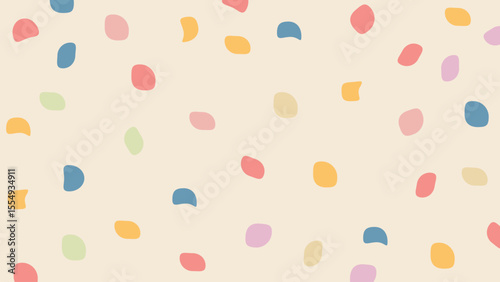 Colorful blobs on cream background