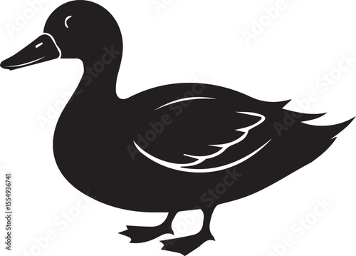 a set of duck silhouette.
