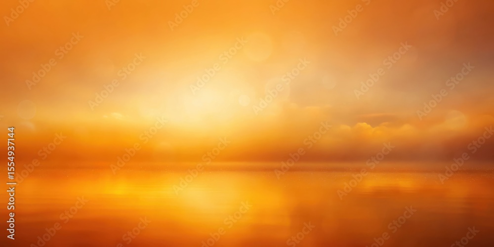 Obraz premium Serene Sunset Reflection on Calm Water A Captivating Image of Golden Hues and Peaceful Atmosphere