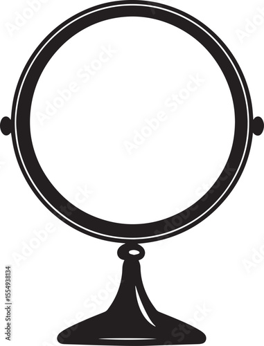 Black vector outline of a mirror icon in a clean, simple design.