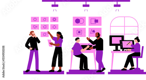 vector illustration of business people in the office