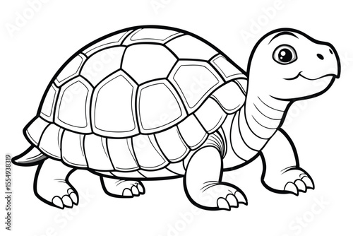 A slow wild turtle with its shell walks in nature