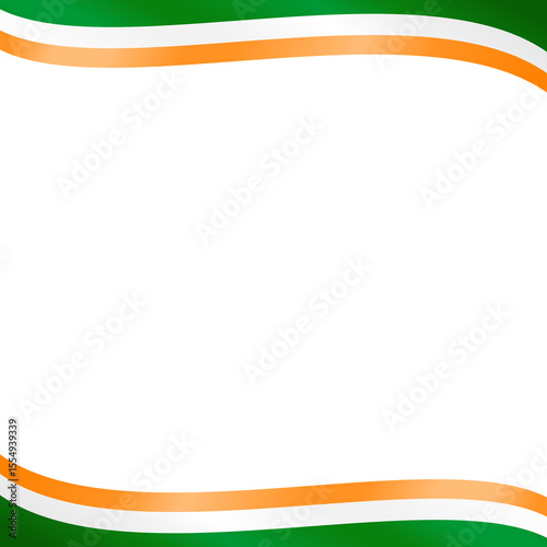 India Flag Frame Ribbon Corner Border Illustration
