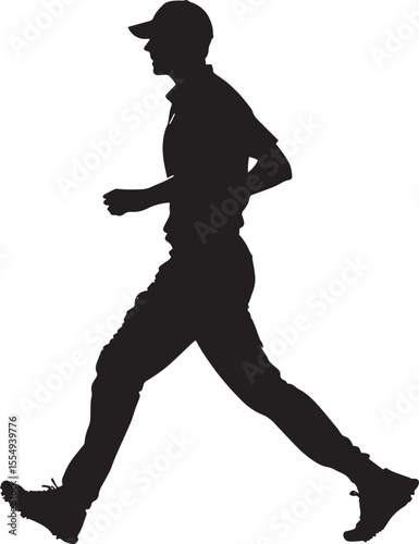 A player sidestepping along the baseline, staying low to react to shots, full-length silhouette vector.