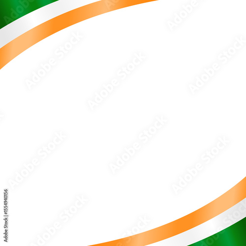 India Flag Frame Ribbon Corner Border Illustration