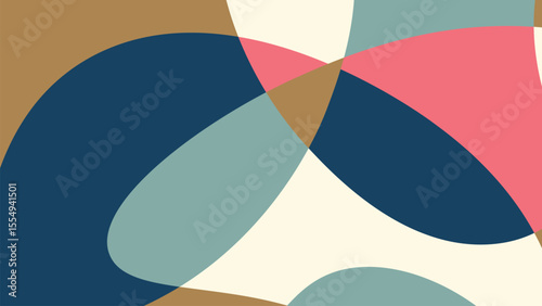 Curved overlapping shapes background