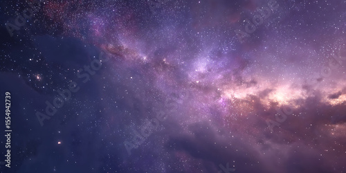 Majestic purple galaxy cosmic background starry night sky