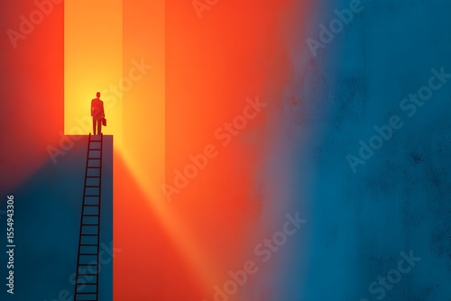 Climb to Illumination: Symbolic Ascent into a World of Contrast and Light