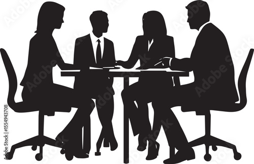 A group of business people gathered around a table, brainstorming and collaborating on ideas.