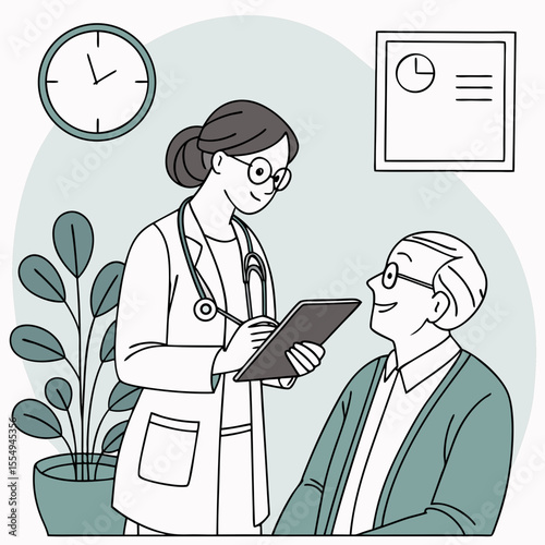 Female psychologist helping old man in overcoming the anxiety attacks 