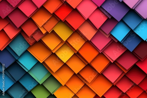 Vibrant Diagonal Pattern of Colorful Squares Abstract Background