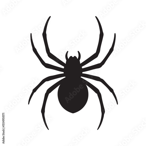 Spider silhouette icon vector illustration on white background. Spider symbol design.