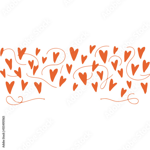 Orange Heart Swirls Pattern