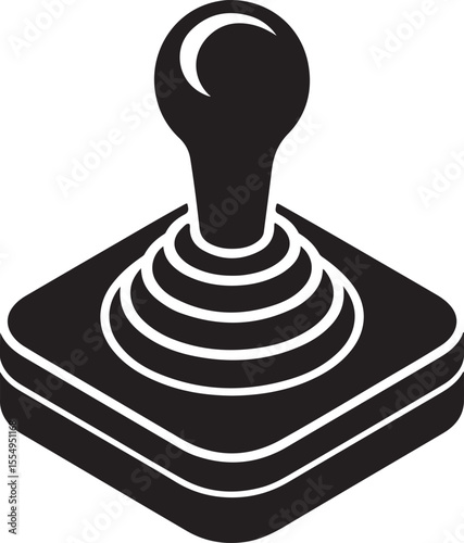 Classic joystick controller with a rounded top and layered base silhouette