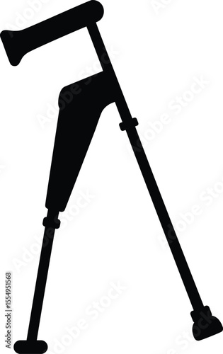 crutch walking aid vector silhouette art and illustration