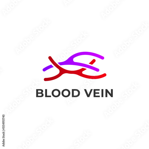 Red Blood Vein Abstract Medical Healthcare Logo Design