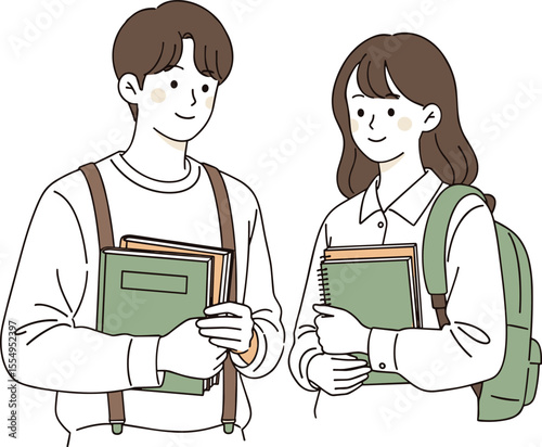 Students with Backpacks: Education Illustration