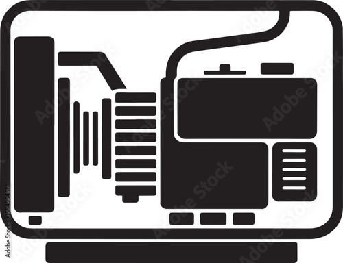 Internal components of a generator or power unit silhouette