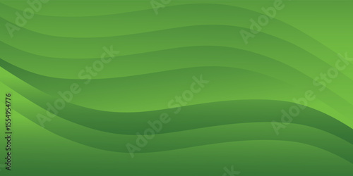 Modern paper art in abstract cyan green  waves forms.Blank space for template. Realistic trendy