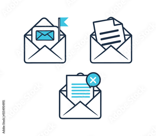 Diverse Email Status and Action Icons.